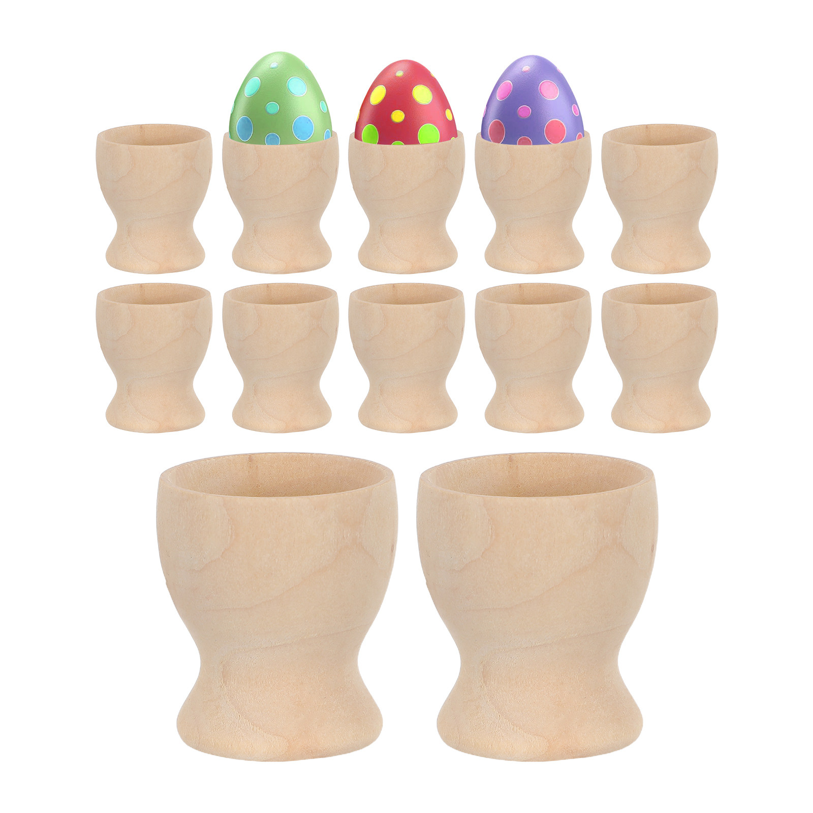 12Pcs Blank Wood Egg Stand Cup - Art Craft Activities For Preschoolers recension och pris