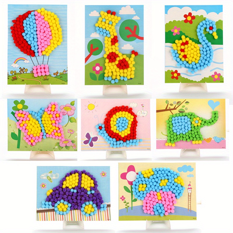 2pcs 16x21cm Colorful Pom-Pom  - Art Craft Animals recension och pris