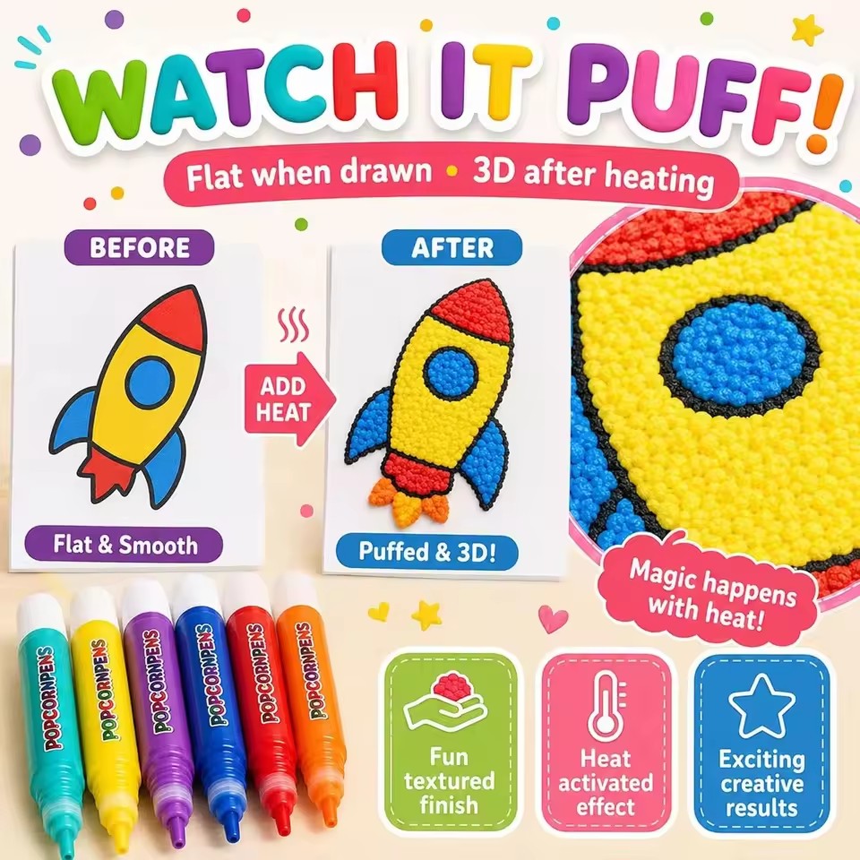Puffy Popcorn Pen Set, Smooth  - Art Craft Easy recension och pris