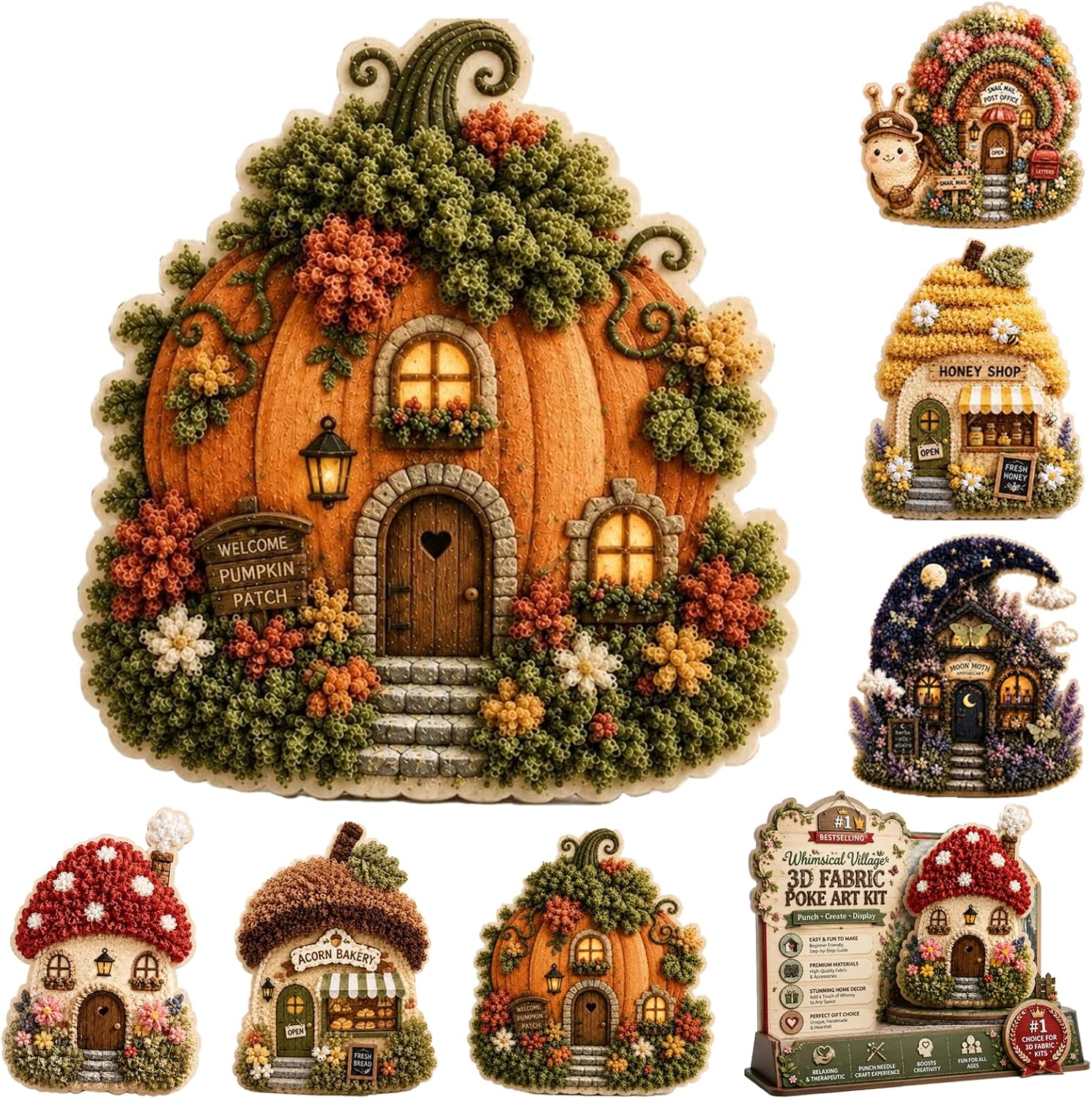 DIY 3D Fabric Poke Art Kit Whi - Art And Craft Autumn recension och pris