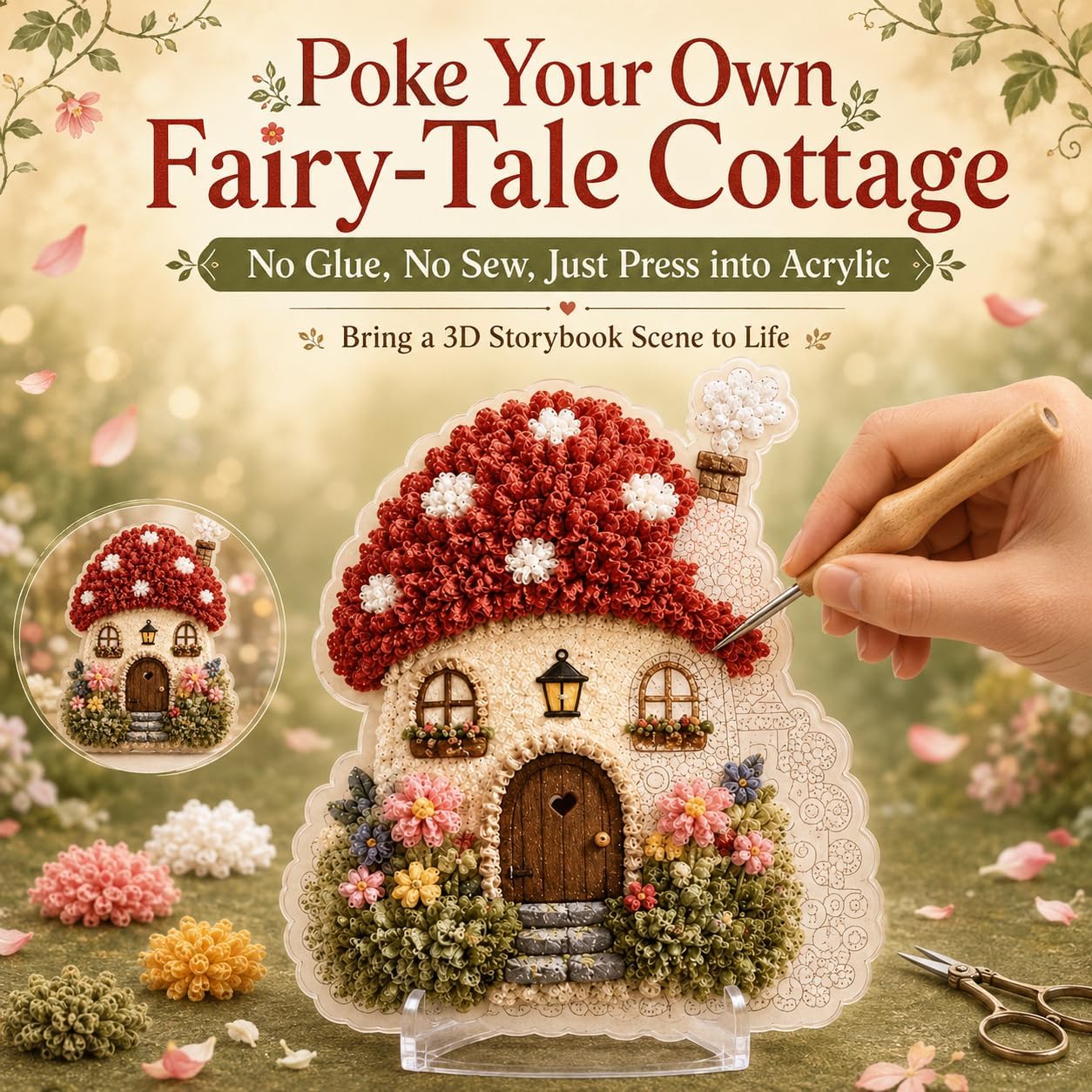 DIY 3D Fabric Poke Art Kit Whi - Art And Craft Autumn recension och pris