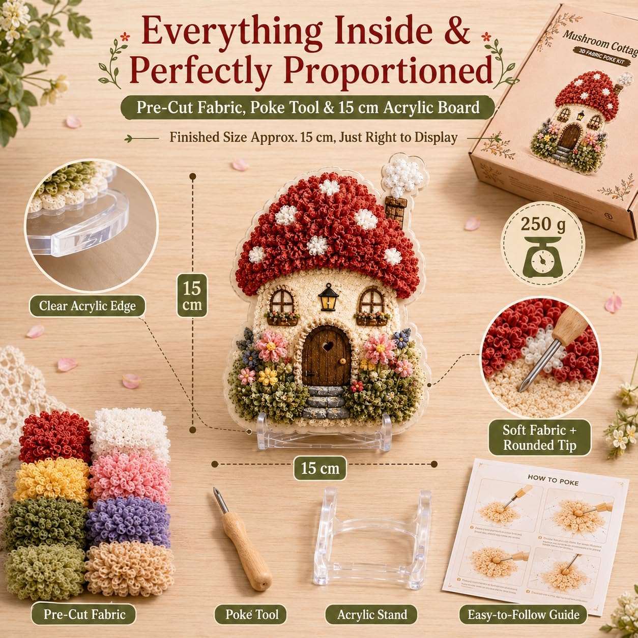 DIY 3D Fabric Poke Art Kit Whi - Art And Craft Autumn recension och pris