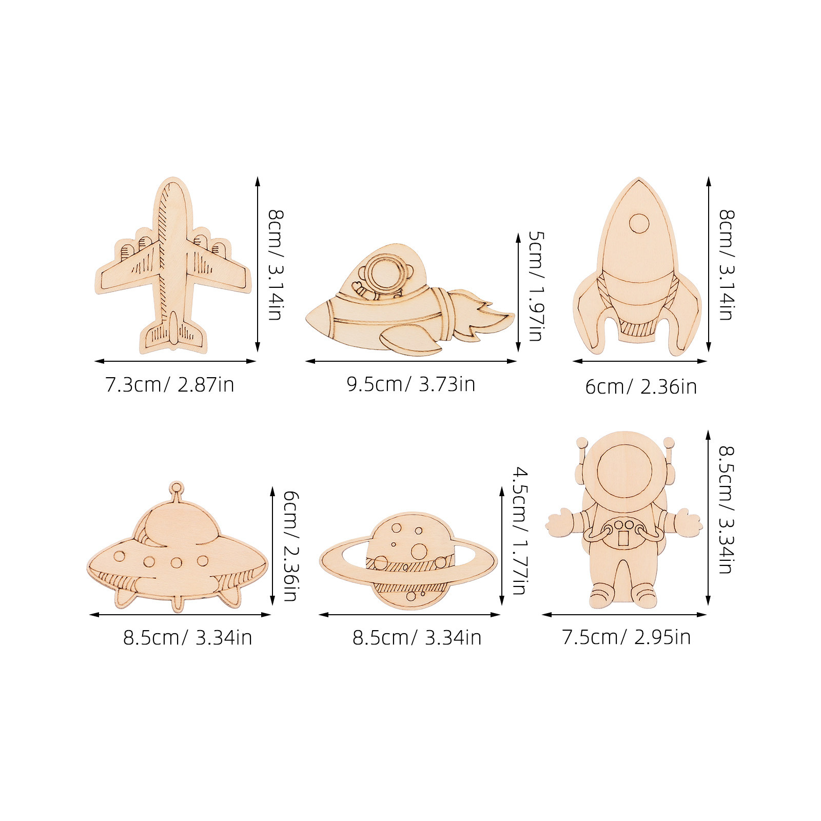 24Pcs Wooden Space Theme Cutou - Art And Craft Rocket recension och pris