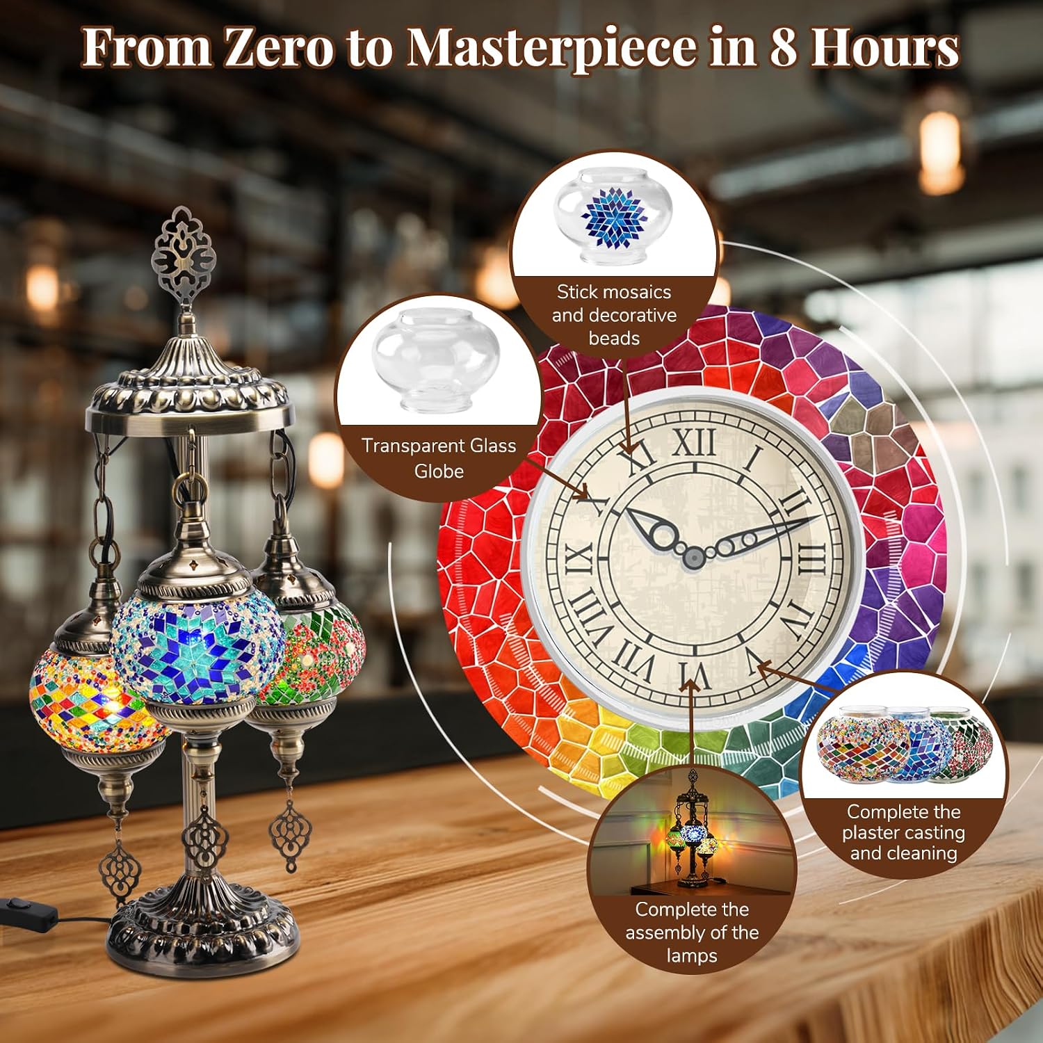 DIY 3 Globe Turkish Mosaic Lam - Art Craft Easy recension och pris