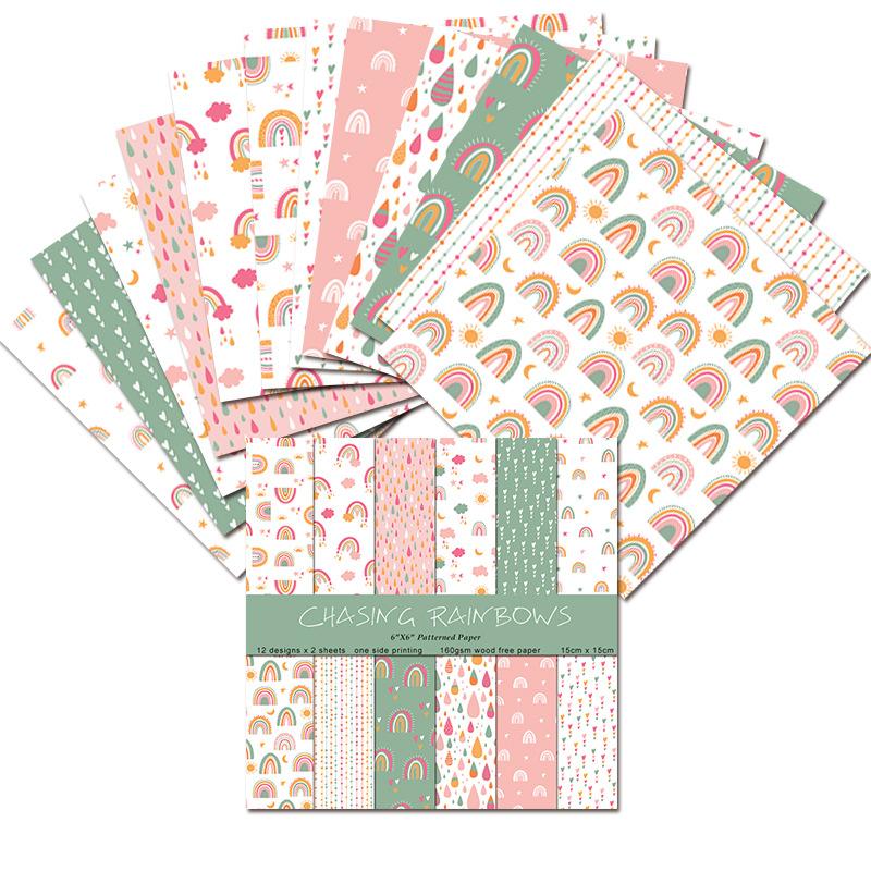24 Sheets/Set Rainbow Craft Pa - Art Craft Background recension och pris