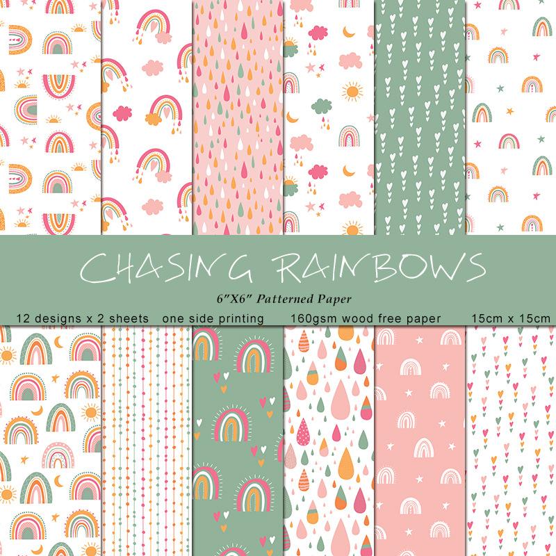 24 Sheets/Set Rainbow Craft Pa - Art Craft Background recension och pris