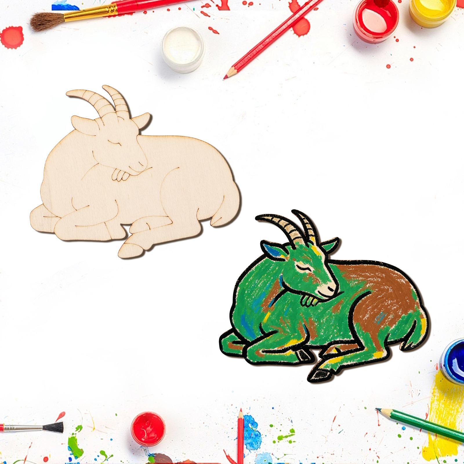 10pcs/set Unfinished Wood Shee - Art Craft Animals recension och pris